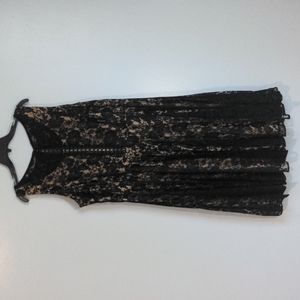 Lane Bryant sleeveless black and nude lace dress size 22 W